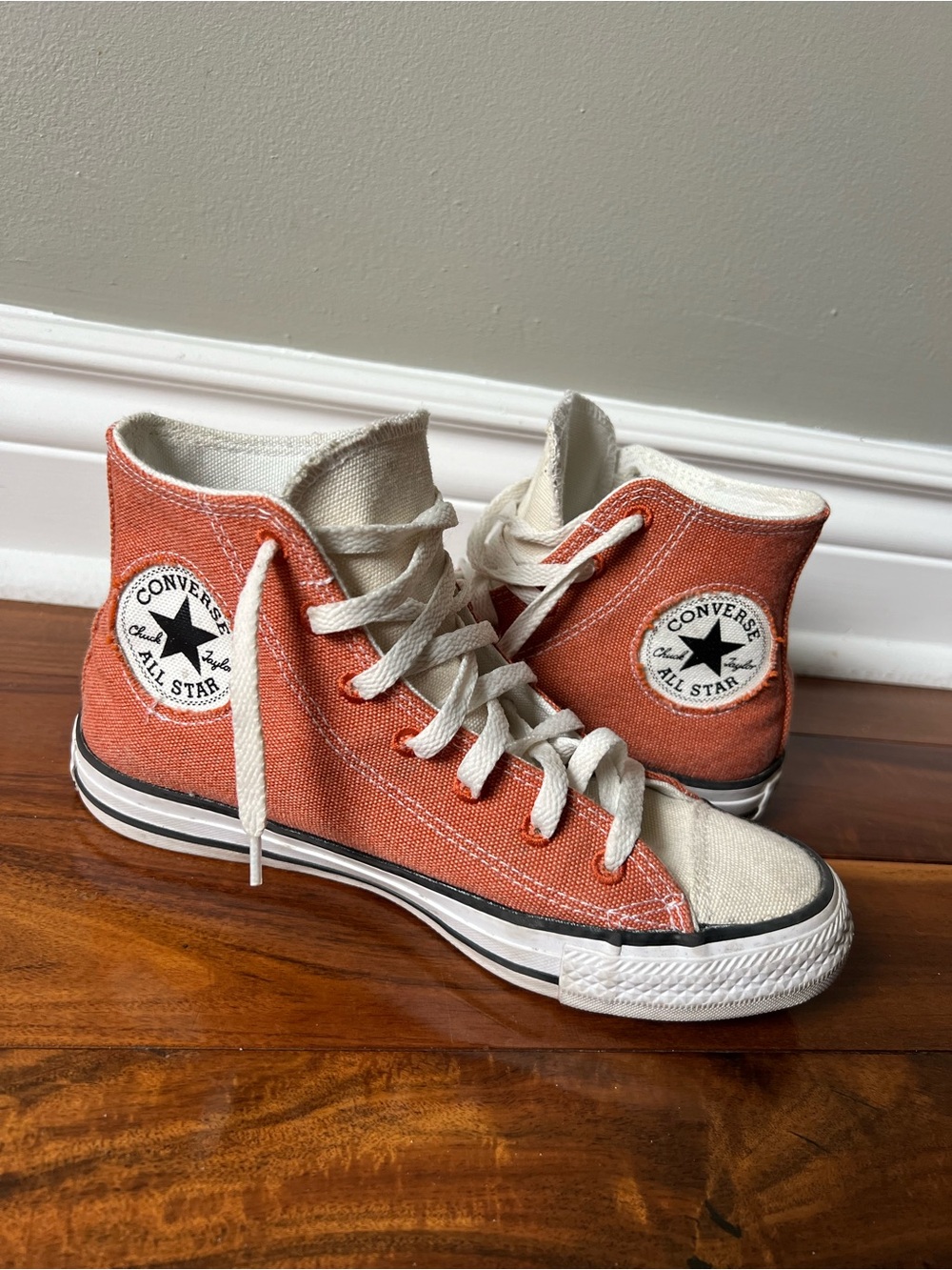 Converse womens Orange and cream canvas high top